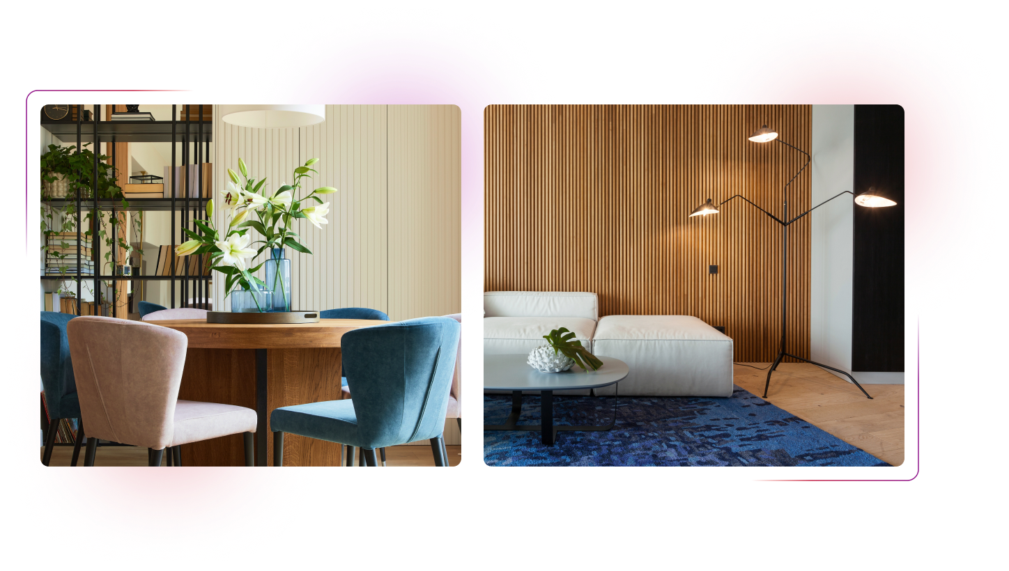 Rooms with designer furniture