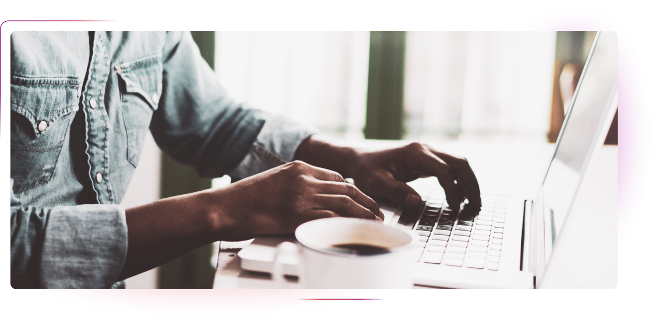 Person typing on a computer