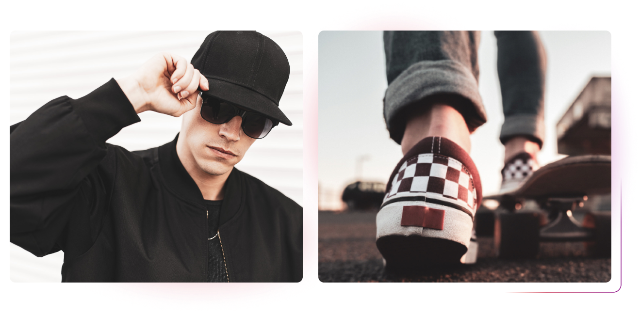 Male model presenting sneakers