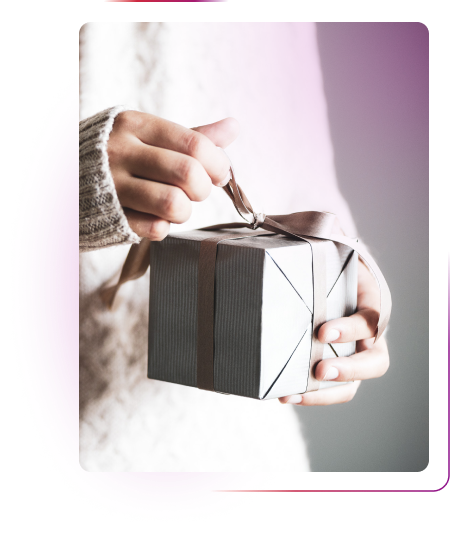 Person unboxing a gift