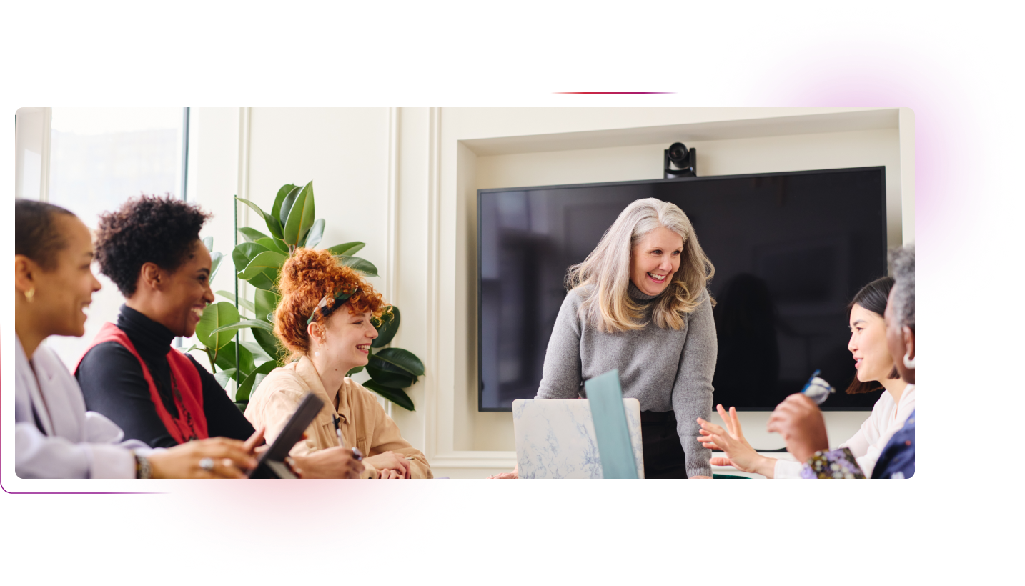 Laughing women in an office