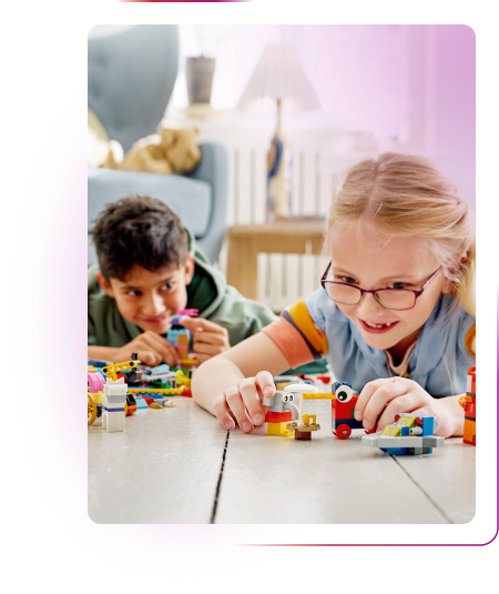 Kids playing with bricks