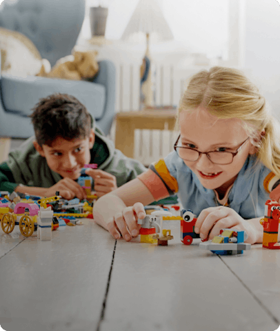 Kids with LEGO bricks