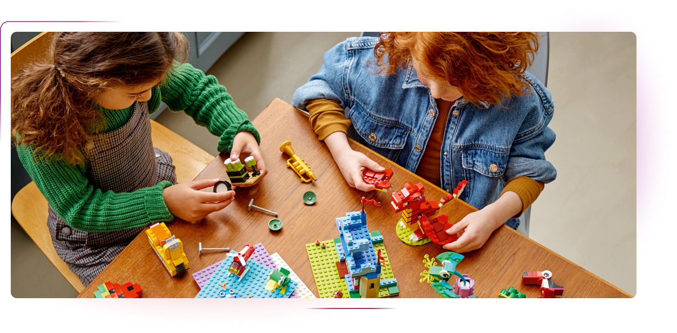 Kids playing with LEGO bricks