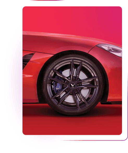 Tire in a red car