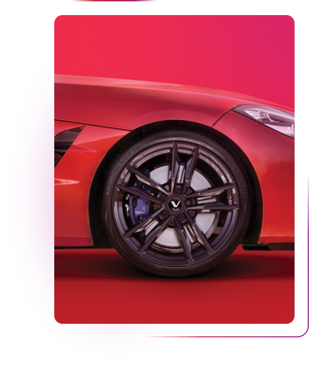 Tire in a red car