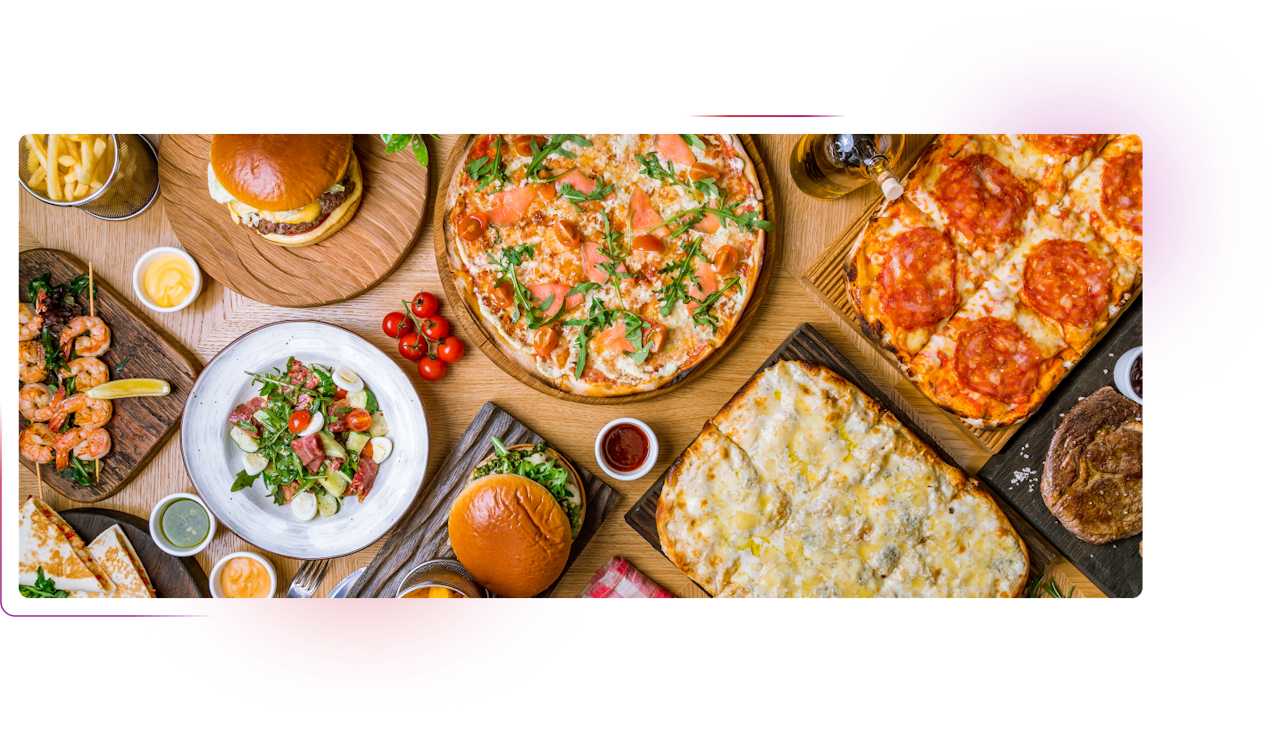 Various meals on the table