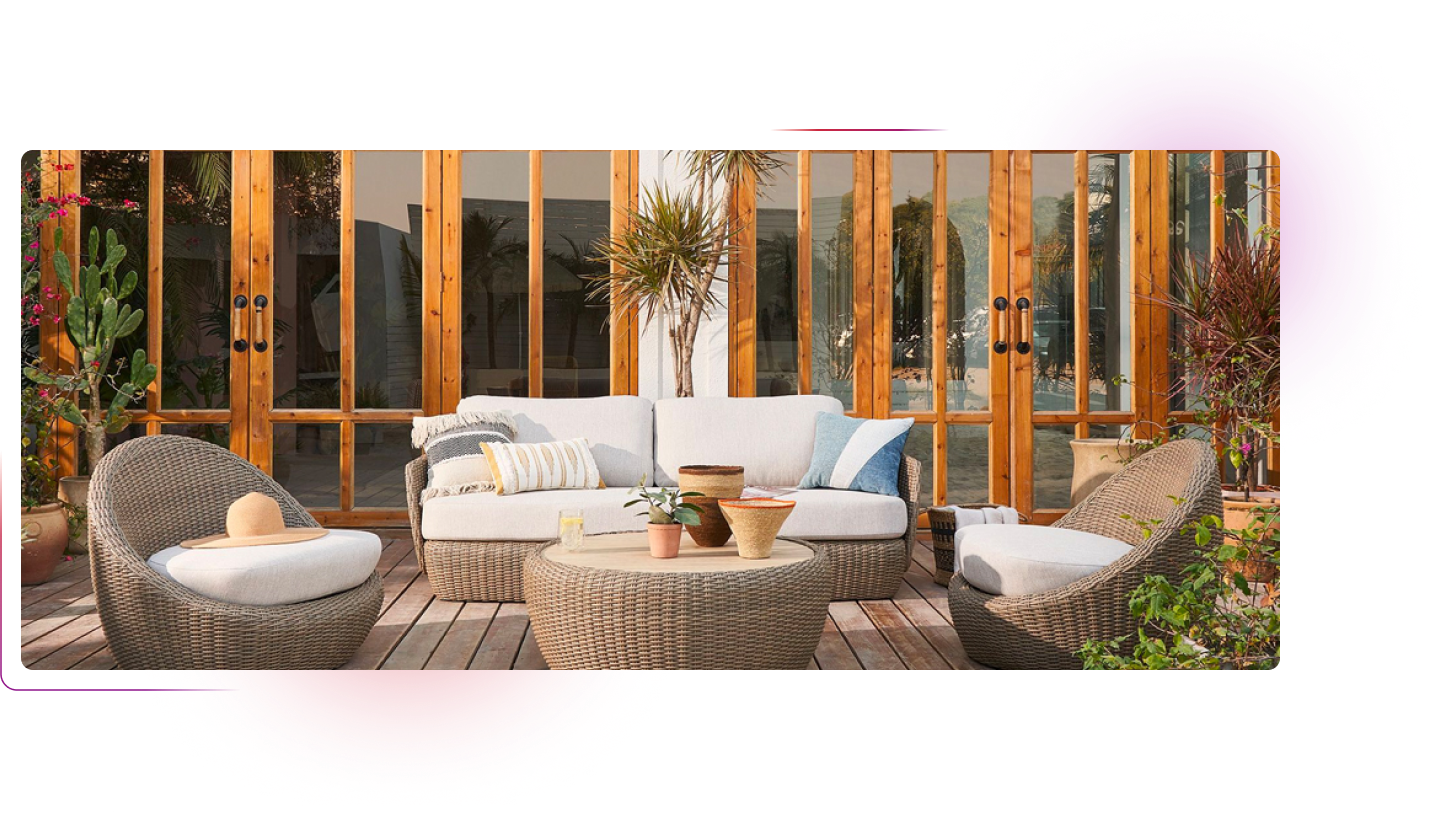 Designer furniture on a terrace
