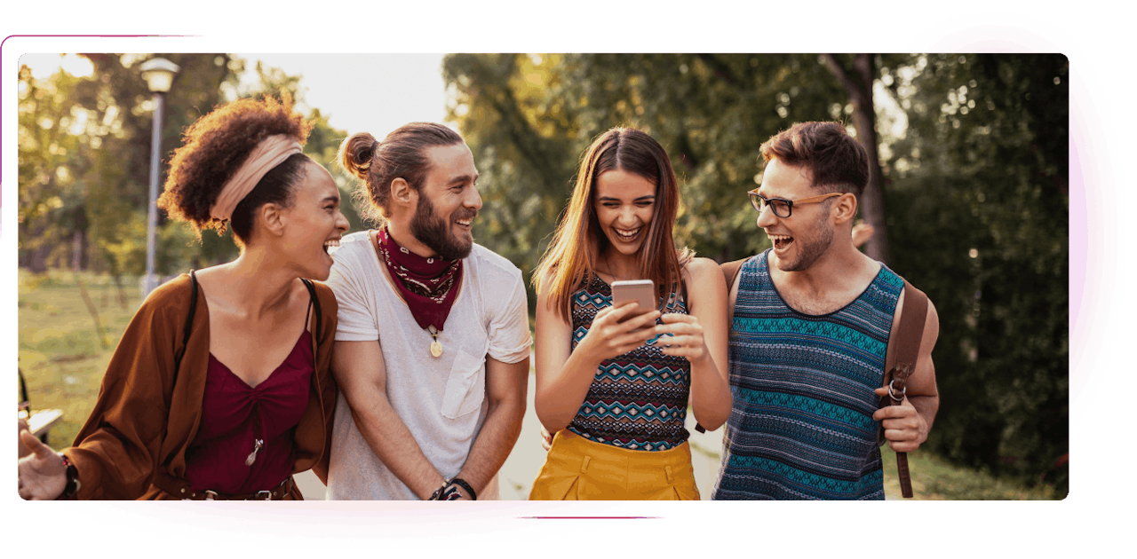 Laughing group of young people