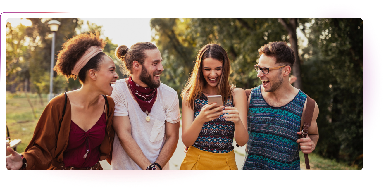 Laughing group of young people