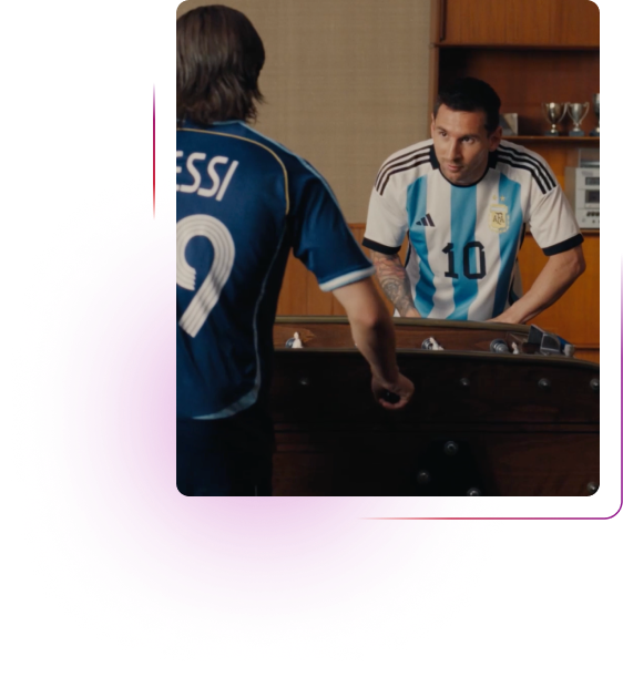 Leo Messi playing fussball