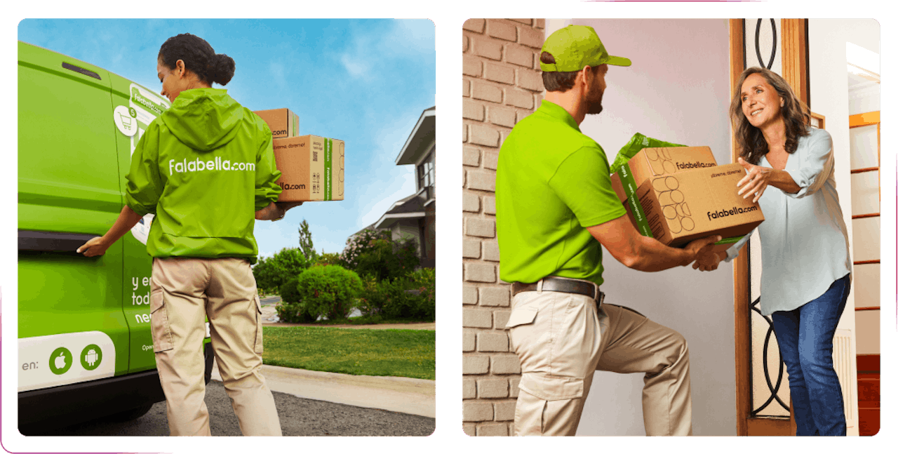 courier delivers parcels