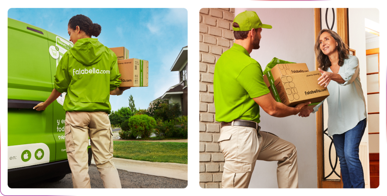 courier delivers parcels