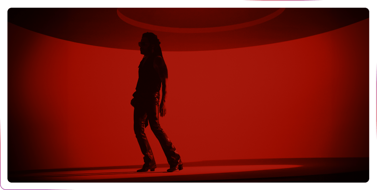 Fashion man standing in red