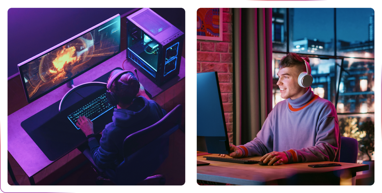 Young guys playing games