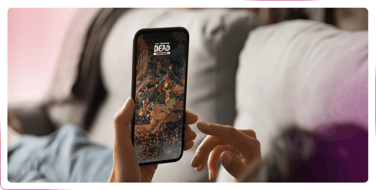 The walking dead on phone screen