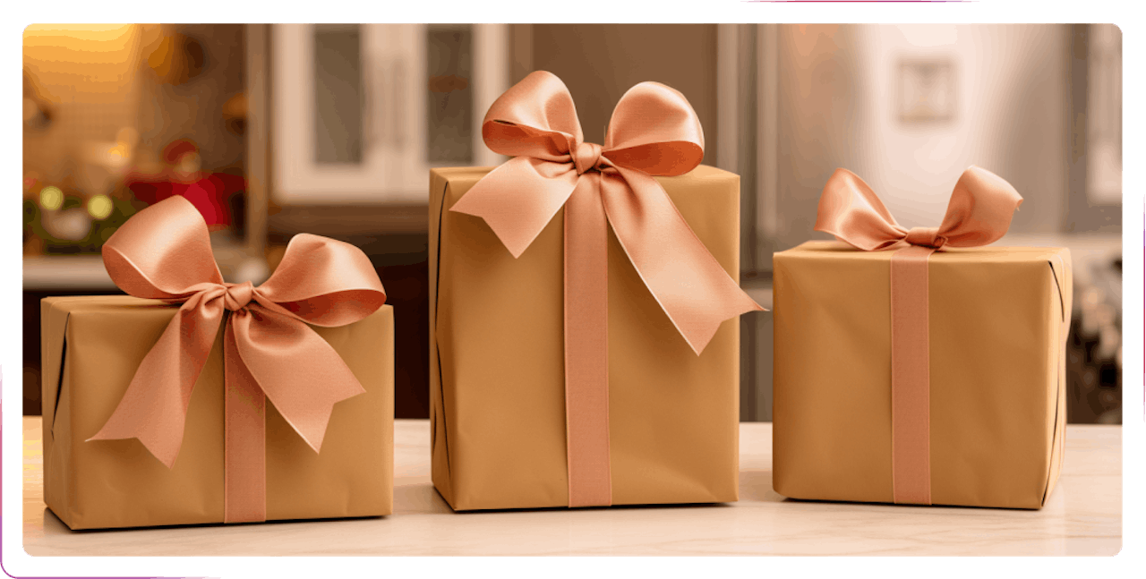 three gift boxes
