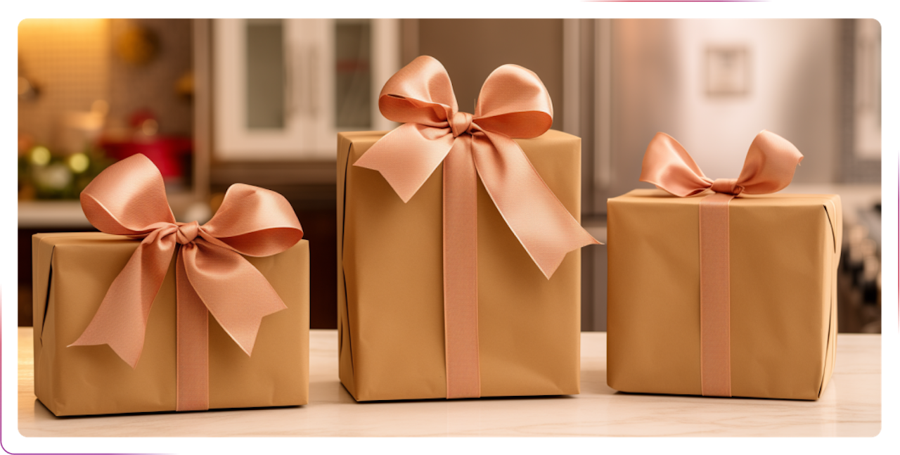 three gift boxes