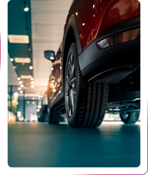 view on a car wheel