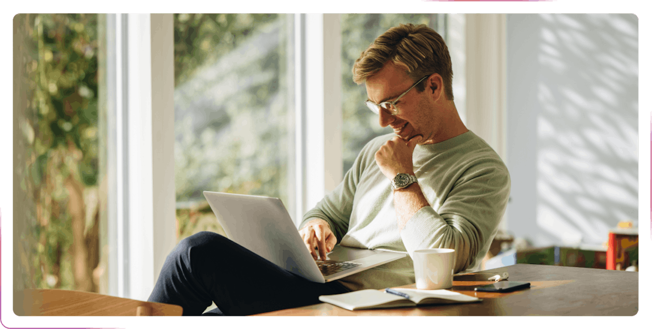 young man using a laptop