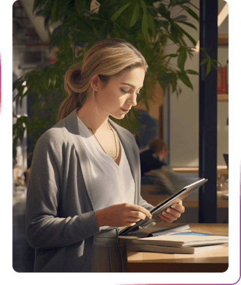 young girl using tablet