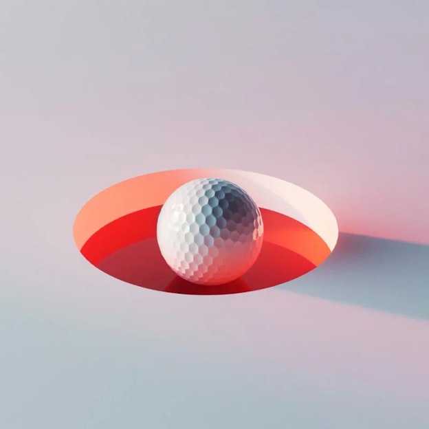 a ball falling into a hole