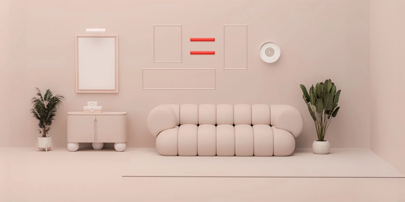 room with sofa and flowers