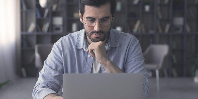 Man using laptop