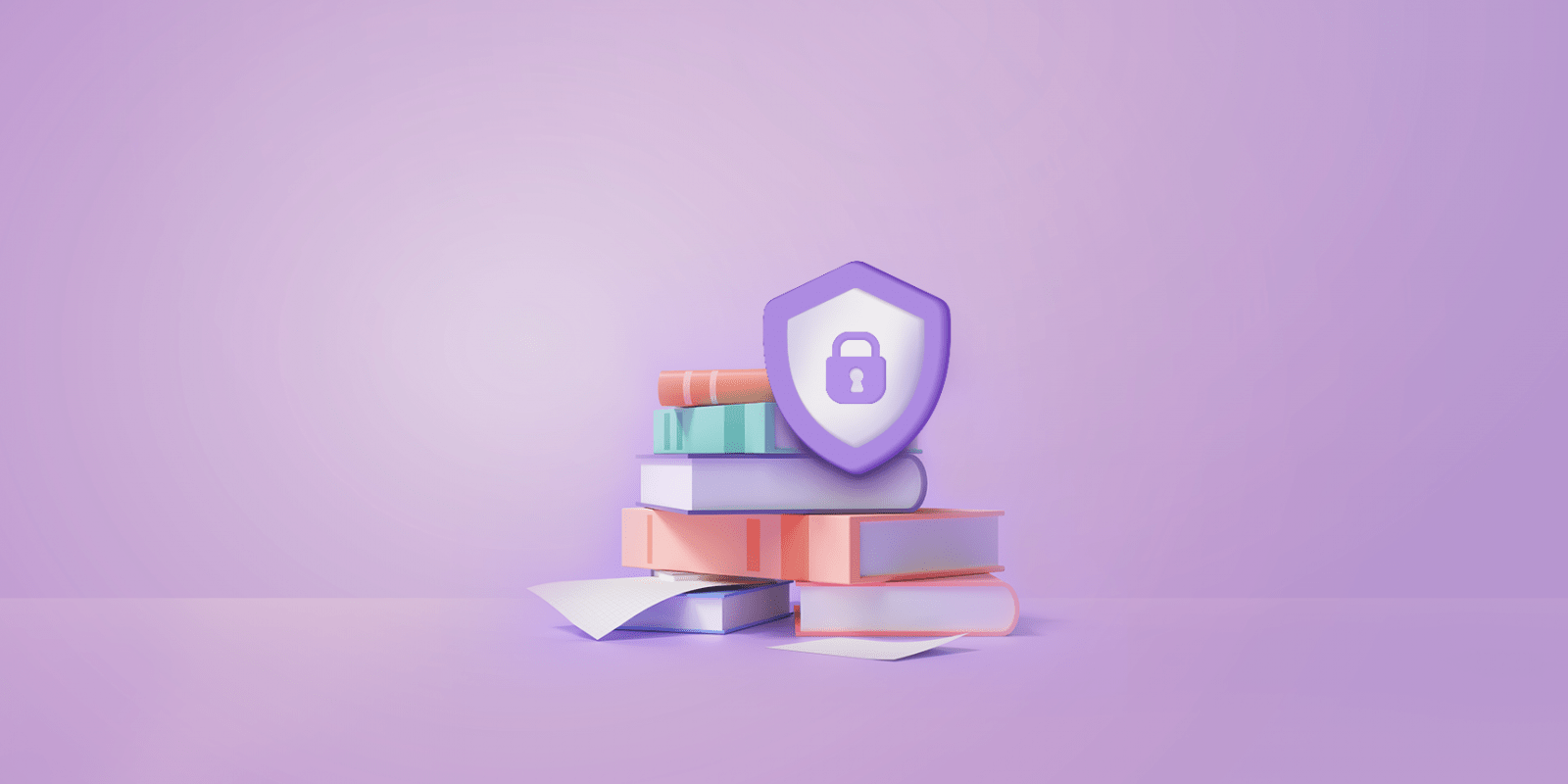 Protective shield on the books symbolizing brand safety