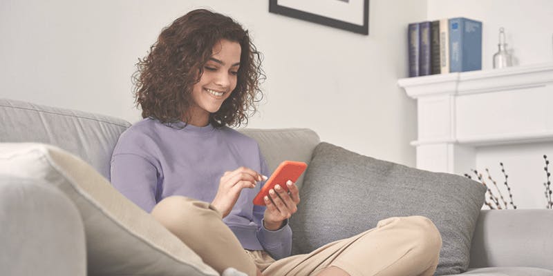 Woman reading news