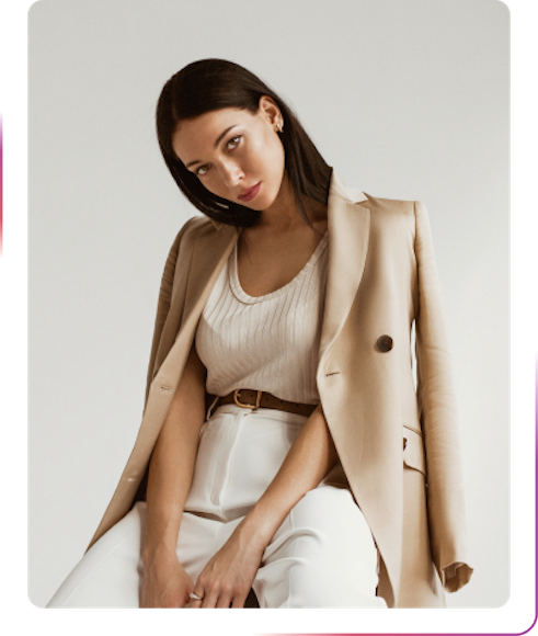 young fashion girl in white