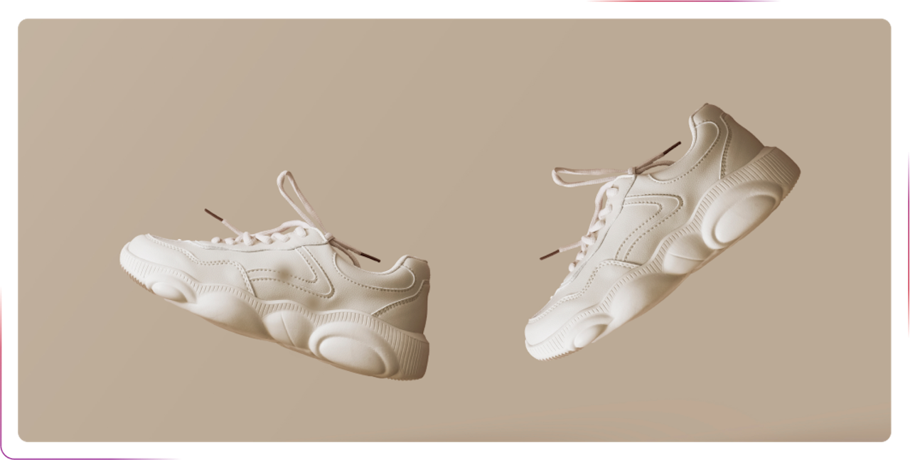 white sport shoes
