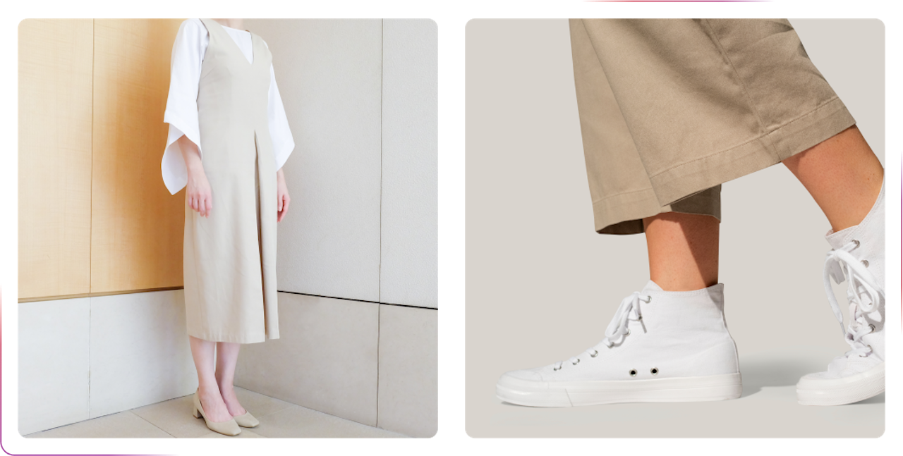 casual clothes and white shoes