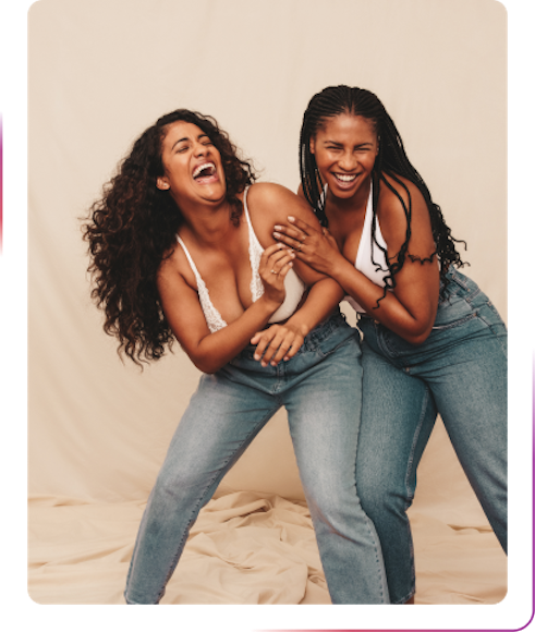 young girls laughing