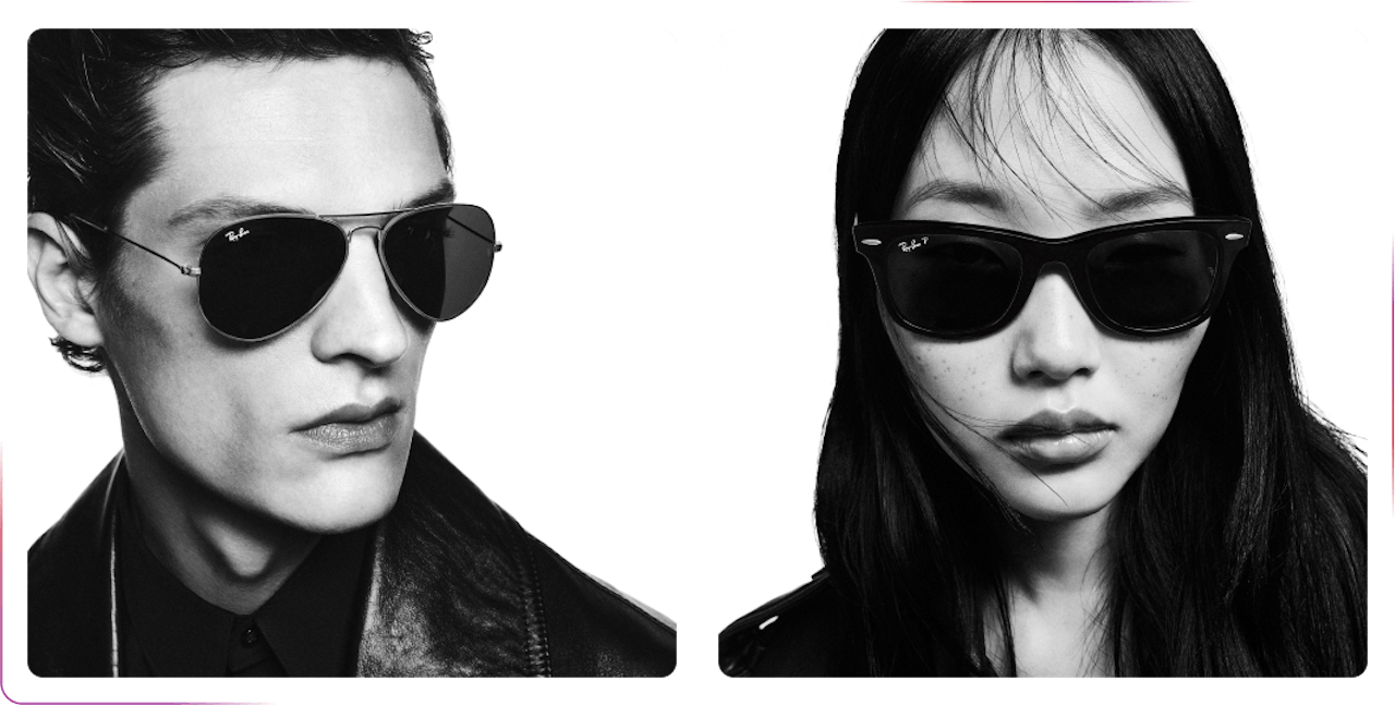 young couple wearing sunglasses