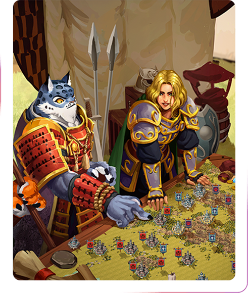 Cartoon cat and blonde princess