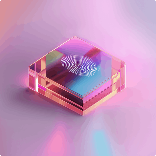 hologram square with fingerprint hologram square with fingerprint