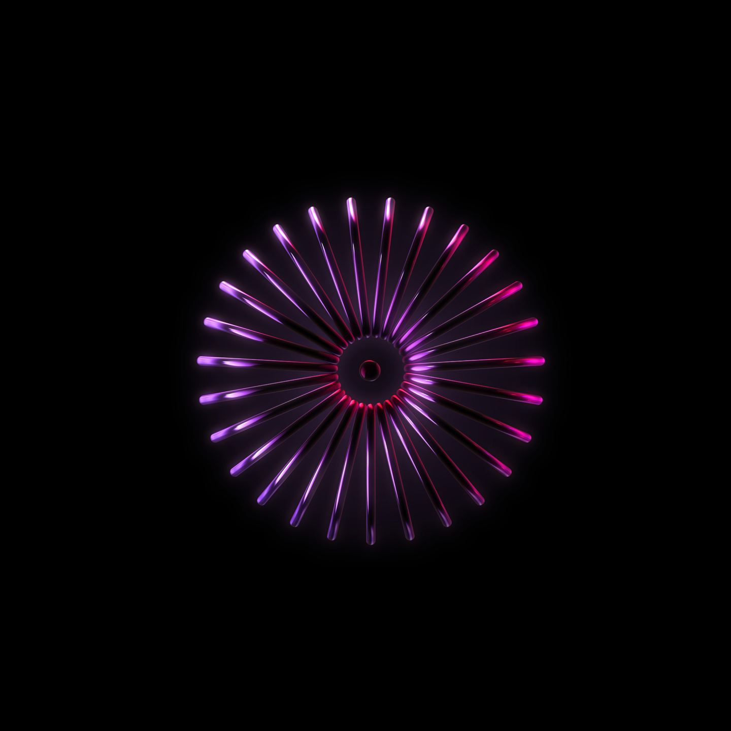 Radial Neon Spokes in Pink and Purple Gradient on Black Background