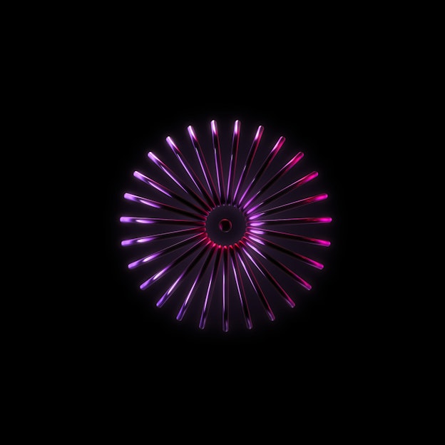 Radial Neon Spokes in Pink and Purple Gradient on Black Background Radial Neon Spokes in Pink and Purple Gradient on Black Background