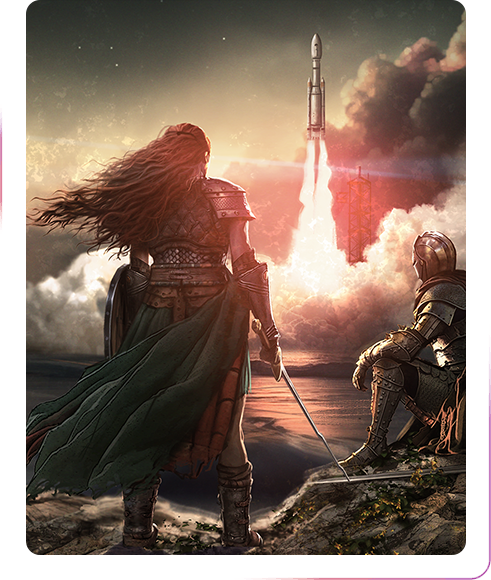 warriors watching a rocket launch