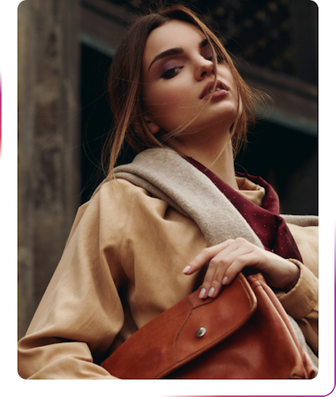 fashion woman posing with a bag