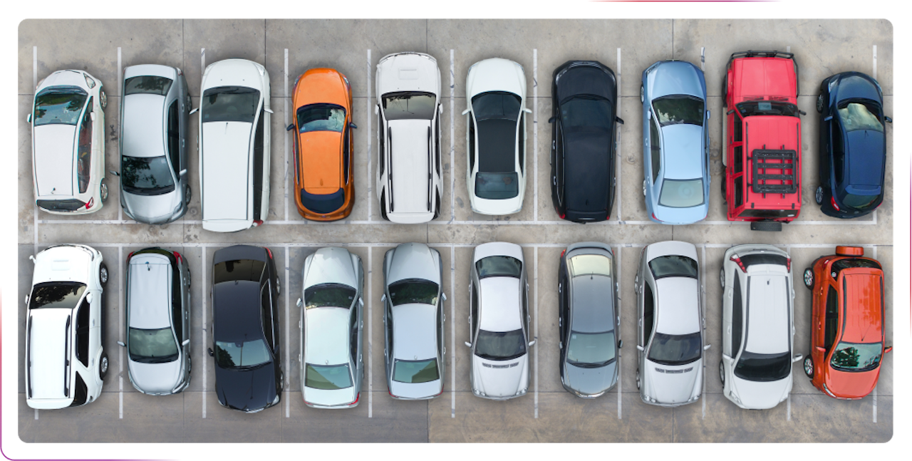 cars standing in the parking lot