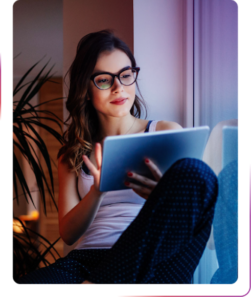 a girl using a tablet