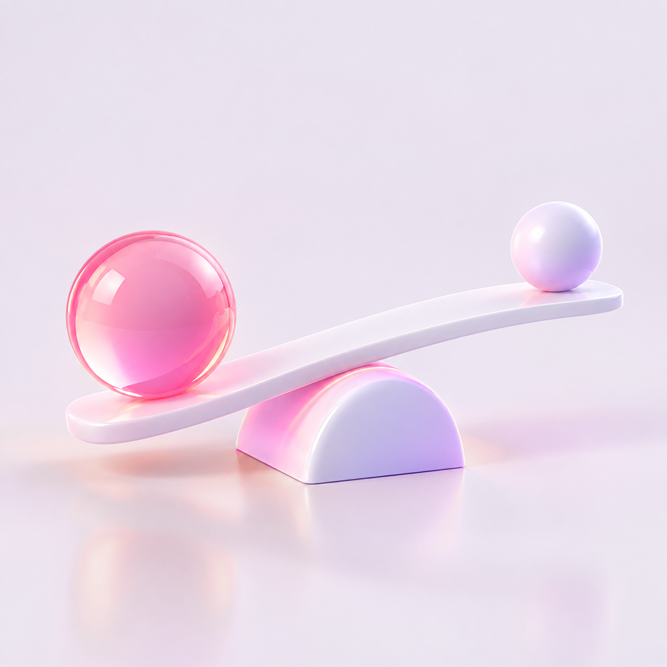 two glass marbles