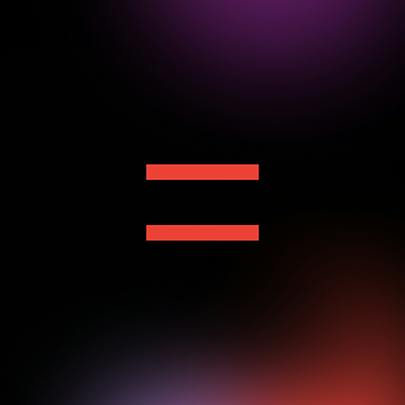 Red equals-sign graphic on a dark gradient background