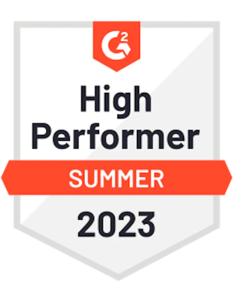 G2 High performer certificate