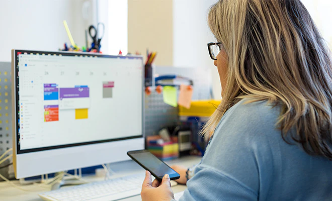 Person in front of computer