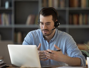 Peninsula Group Limited - An employee discussing their wellbeing on a video call