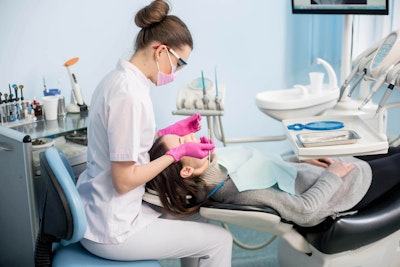 Dentist working on a patient