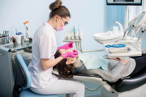 Dentist working on a patient